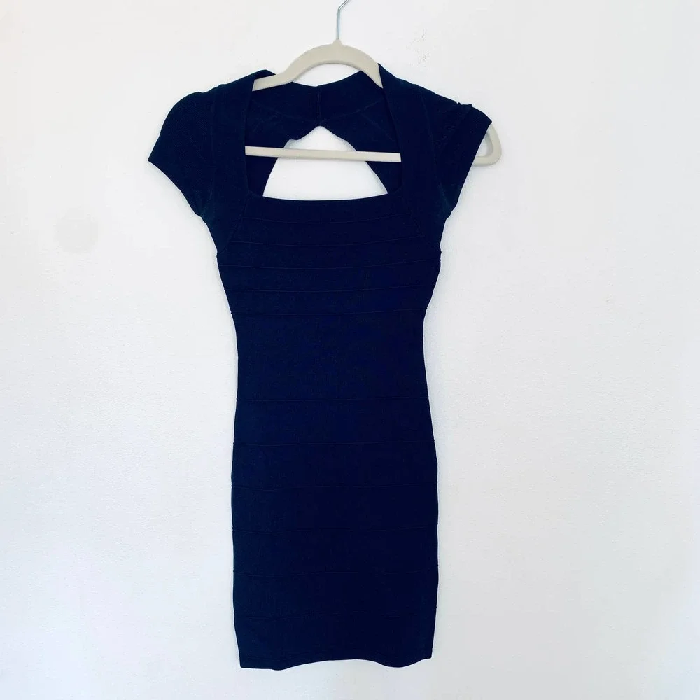 Guess navy blue bodycon dress xs - Picture 1 of 7